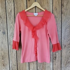 Soft Surroundings Ruffle Trim Shirt